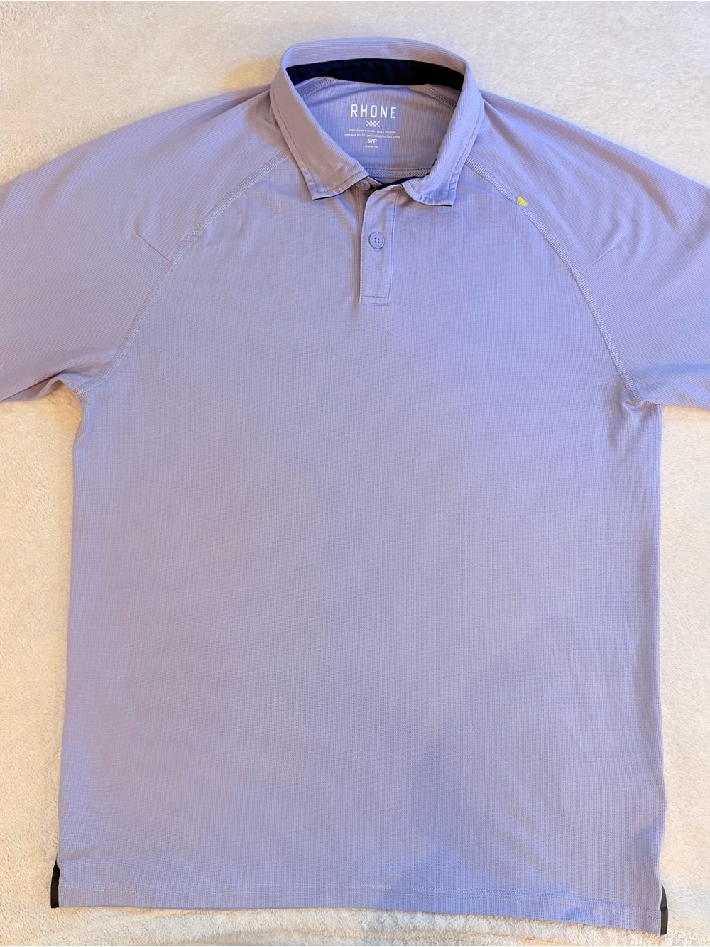 RHONE Men's Pique Light Lavender Performance Polo Sz S